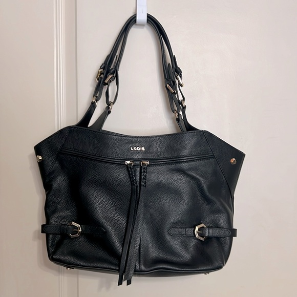 LODIS Leather Nikki Satchel Black NWOT - Picture 1 of 13